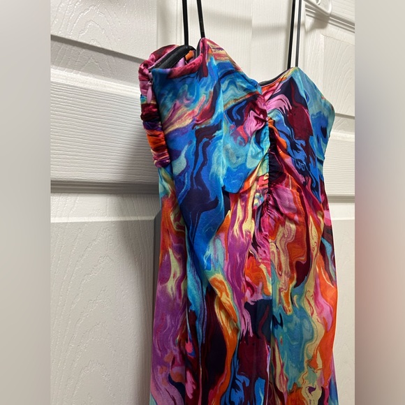 Laundry by Shelli Segal maxi dress gown GORGEOUS colorful 4 small - Picture 4 of 5